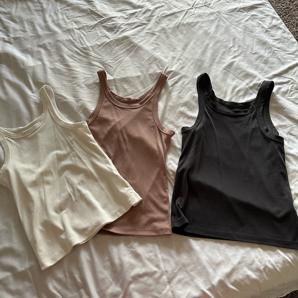 Daisy Lane Cream and Pink Fitted Sleeveless Tank Top